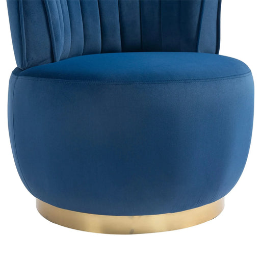 COOLMORE Swivel Barrel Chair, 360 Degree Swivel Accent Sofa Chair with Soft Velvet, Navy, 25.20'' x 25.59'' x 26.38'' Default -DTYStore