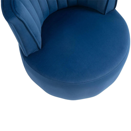 COOLMORE Swivel Barrel Chair, 360 Degree Swivel Accent Sofa Chair with Soft Velvet, Navy, 25.20'' x 25.59'' x 26.38'' Default -DTYStore