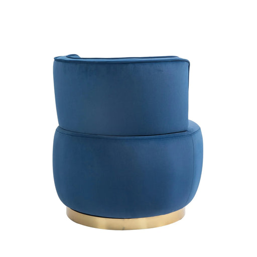 COOLMORE Swivel Barrel Chair, 360 Degree Swivel Accent Sofa Chair with Soft Velvet, Navy, 25.20'' x 25.59'' x 26.38'' Default -DTYStore