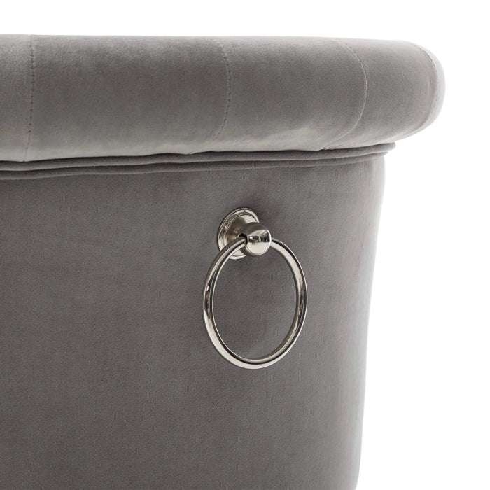 COOLMORE Velvet Bar Stool Set of 2, Adjustable Swivel Bar Stools with Silver Plated Metal Leg, Chrome Nailhead, Counter Height Chair for Kitchen,Dining Room Default -DTYStore