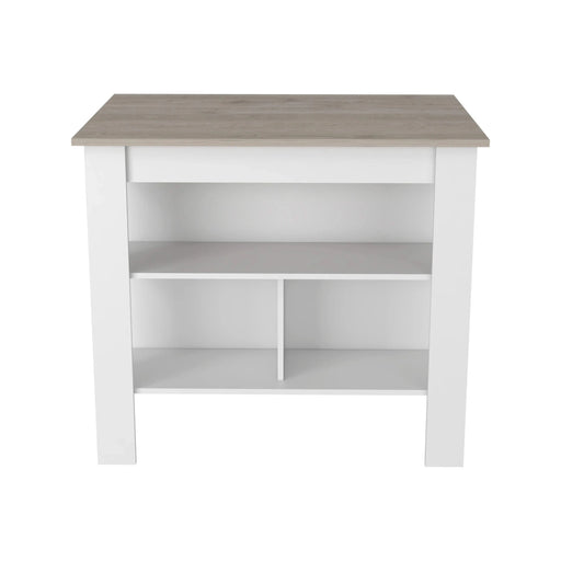 Cala Kitchen Island Antibacterial, Three Shelves, Four Legs -Light Gray / White Default -DTYStore