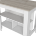 Cala Kitchen Island Antibacterial, Three Shelves, Four Legs -Light Gray / White Default -DTYStore