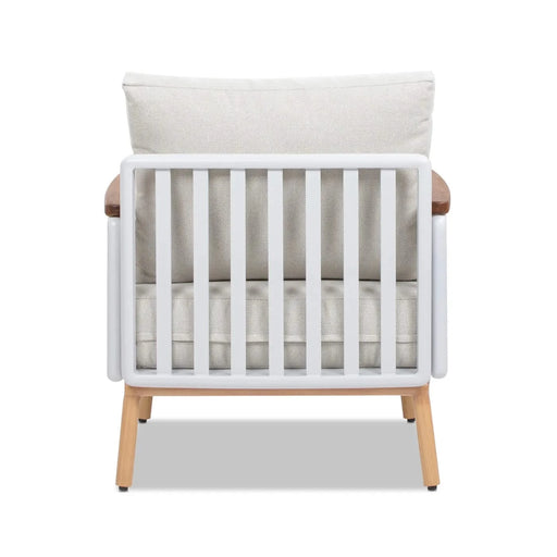 Calarono 29' Teak & Aluminum Patio Accent Arm Chair Set of 2 Sand Dune Chenille Default -DTYStore