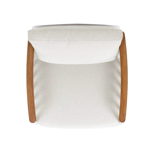 Calarono 29' Teak & Aluminum Patio Accent Arm Chair Set of 2 Sand Dune Chenille Default -DTYStore