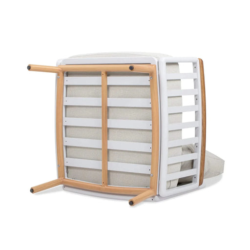 Calarono 29' Teak & Aluminum Patio Accent Arm Chair Set of 2 Sand Dune Chenille Default -DTYStore