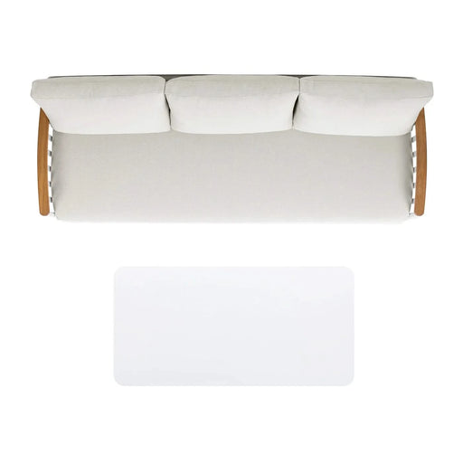 Calarono 2pc Teak & Aluminium Outdoor Sofa and Coffee Table Patio Set Sand Dune Chenille Default -DTYStore