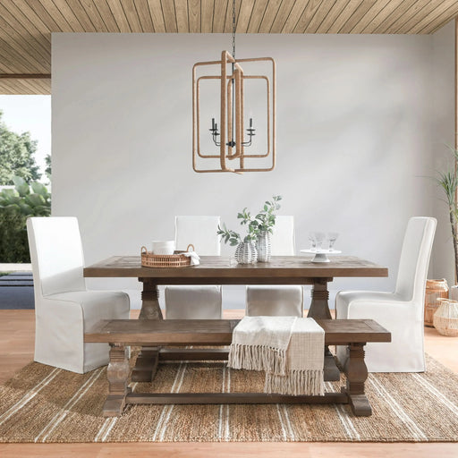 Caleb 78' Dining Table Distressed Brown Default -DTYStore