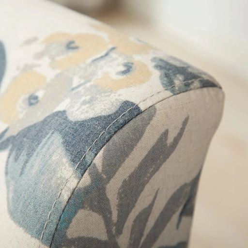 Capa Print Fabric Armless Contemporary Accent Chair, Blue Leaves Default -DTYStore