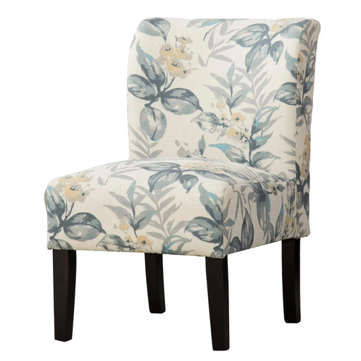Capa Print Fabric Armless Contemporary Accent Chair, Blue Leaves Default -DTYStore