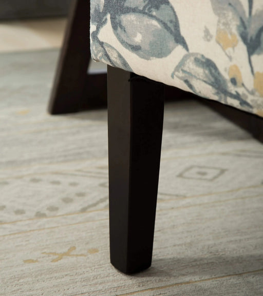 Capa Print Fabric Armless Contemporary Accent Chair, Blue Leaves Default -DTYStore