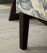 Capa Print Fabric Armless Contemporary Accent Chair, Blue Leaves Default -DTYStore