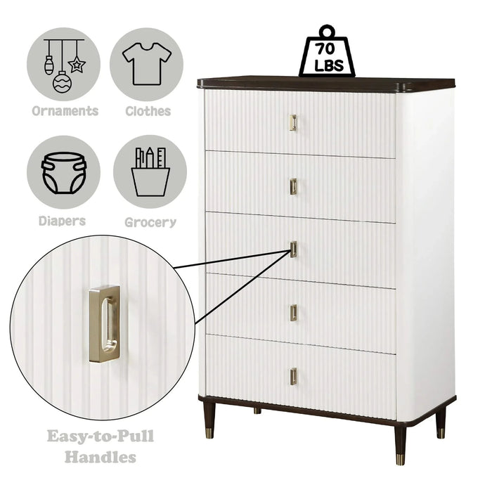 Carena 5Pcs Bedroom Set (E.King, dresser, chest, mirror, nightstand) Default -DTYStore