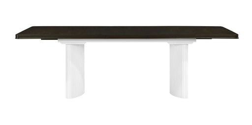 Carene White & Brown Finish Dining Table (With Leaf) Default -DTYStore