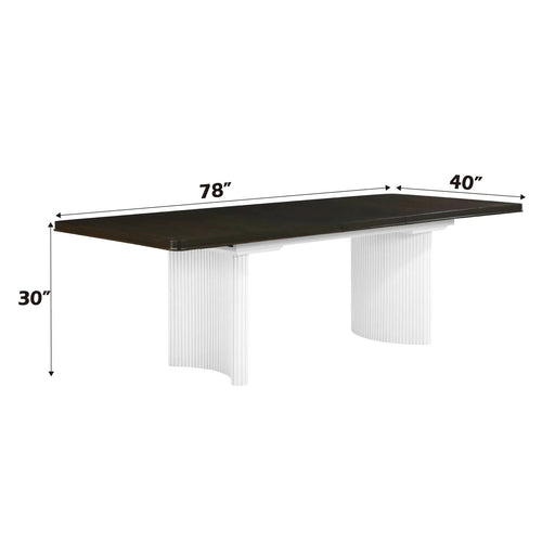 Carene White & Brown Finish Dining Table (With Leaf) Default -DTYStore