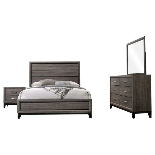 Carina Grey Oak and Black 4-piece Eastern King Panel Bedroom Set Default -DTYStore