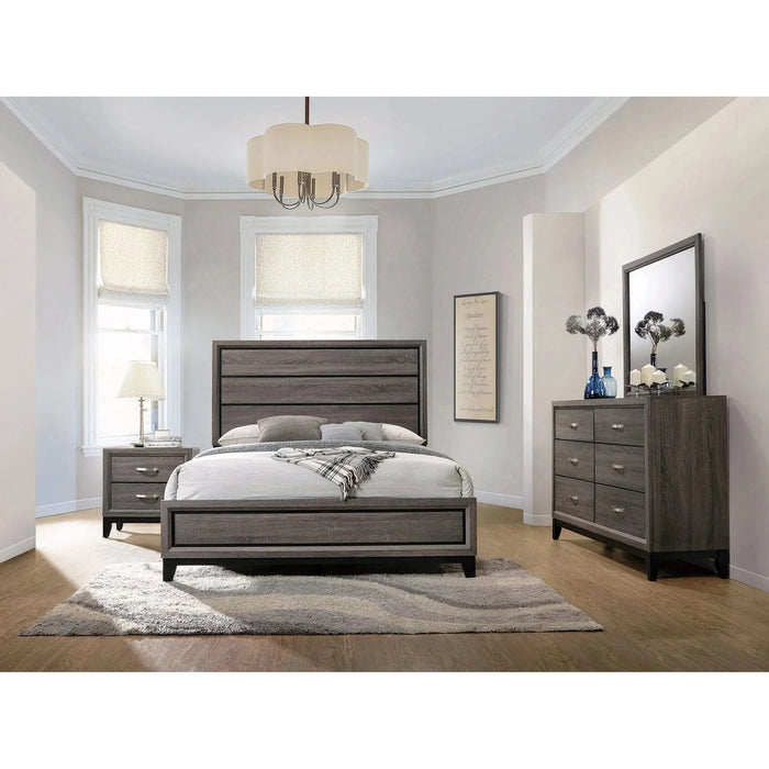 Carina Grey Oak and Black 4-piece Eastern King Panel Bedroom Set Default -DTYStore