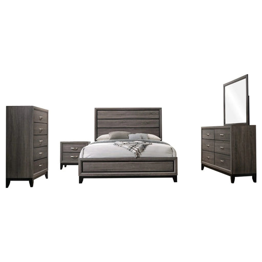 Carina Grey Oak and Black 5-piece Eastern King Panel Bedroom Set Default -DTYStore