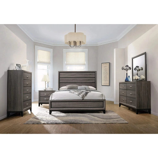 Carina Grey Oak and Black 5-piece Eastern King Panel Bedroom Set Default -DTYStore