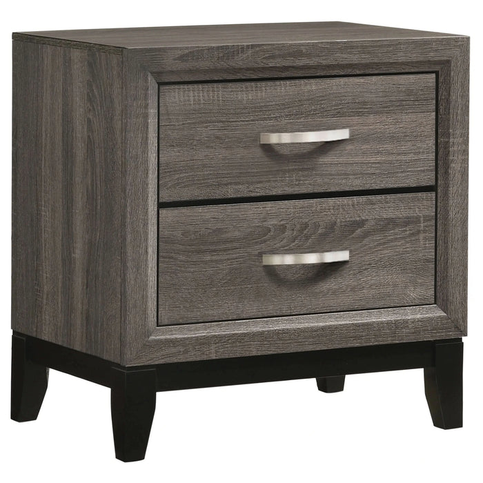 Carina Grey Oak and Black 5-piece Eastern King Panel Bedroom Set - DTY Store