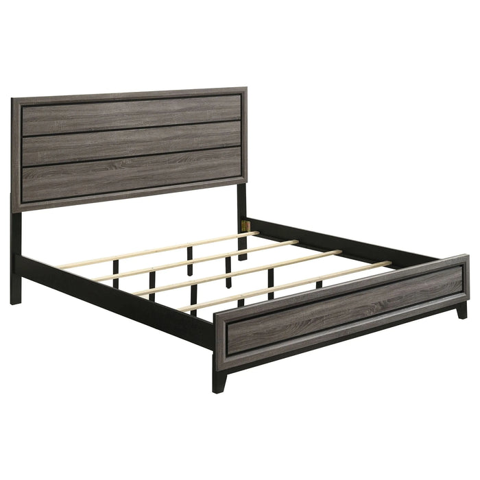 Carina Grey Oak and Black 5-piece Eastern King Panel Bedroom Set - DTY Store