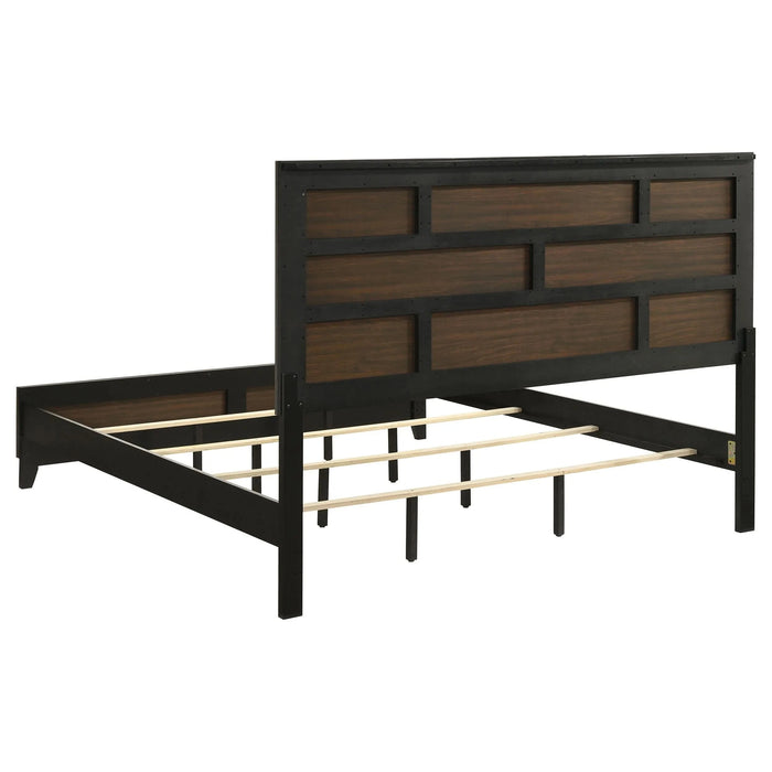 Carina Grey Oak and Black 5-piece Eastern King Panel Bedroom Set - DTY Store