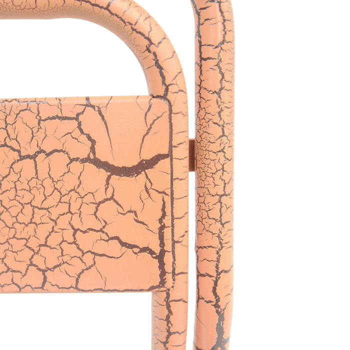 Carmella Outdoor BarStool Set of 2 Iron Slat Design Orange Matte Finish Default -DTYStore