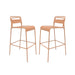Carmella Outdoor BarStool Set of 2 Iron Slat Design Orange Matte Finish Default -DTYStore