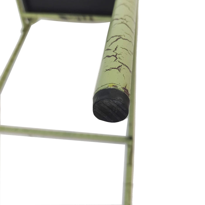 Carmella Outdoor Barstool Set of 2 with Modern Slat Design in Green Iron Finish Default -DTYStore