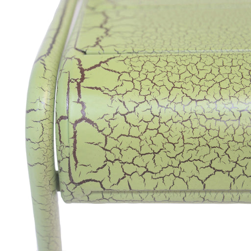 Carmella Outdoor Barstool Set of 2 with Modern Slat Design in Green Iron Finish Default -DTYStore