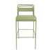 Carmella Outdoor Barstool Set of 2 with Modern Slat Design in Green Iron Finish Default -DTYStore