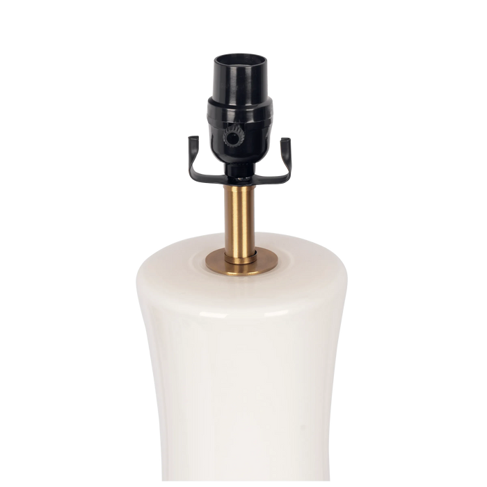 Cascade Glass Lamp with Golden Base and Off White Glass Shade, Brass and Glass, 13.75 x 13.75 x 24.50 inches Default -DTYStore