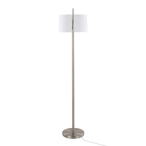 Casper 69' Contemporary Metal Floor Lamp in Brushed Nickel with Off-White Linen Shade from Grandview Gallery by LumiSource Default -DTYStore