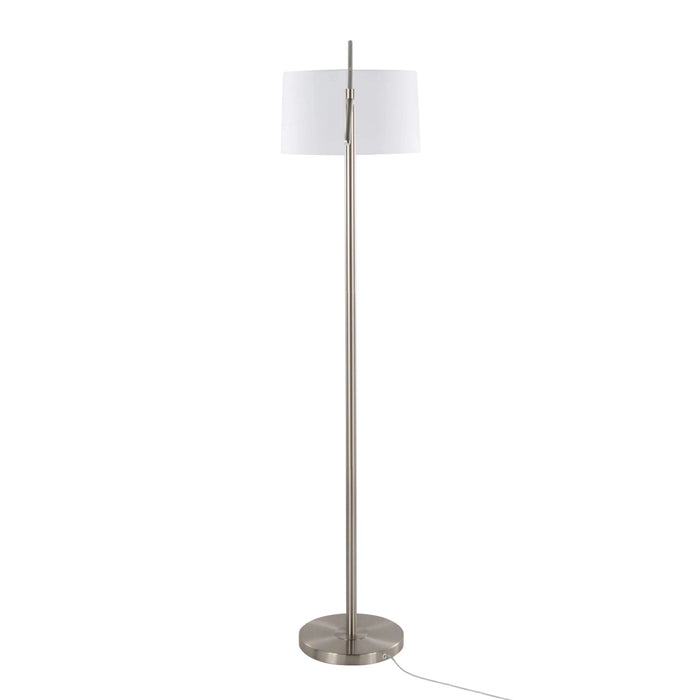 Casper 69' Contemporary Metal Floor Lamp in Brushed Nickel with Off-White Linen Shade from Grandview Gallery by LumiSource Default -DTYStore