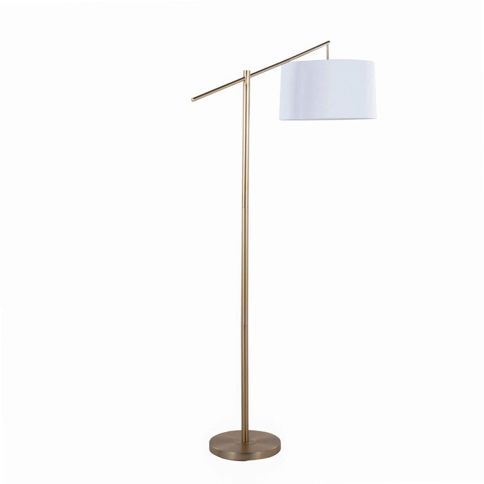 Casper 69' Contemporary Metal Floor Lamp in Gold Metal with Off-White Linen Shade from Grandview Gallery by LumiSource Default -DTYStore