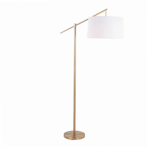 Casper 69' Contemporary Metal Floor Lamp in Gold Metal with Off-White Linen Shade from Grandview Gallery by LumiSource Default -DTYStore