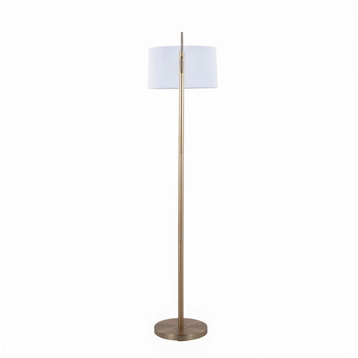 Casper 69' Contemporary Metal Floor Lamp in Gold Metal with Off-White Linen Shade from Grandview Gallery by LumiSource Default -DTYStore