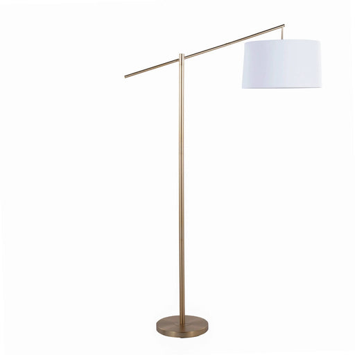 Casper 69' Contemporary Metal Floor Lamp in Gold Metal with Off-White Linen Shade from Grandview Gallery by LumiSource Default -DTYStore