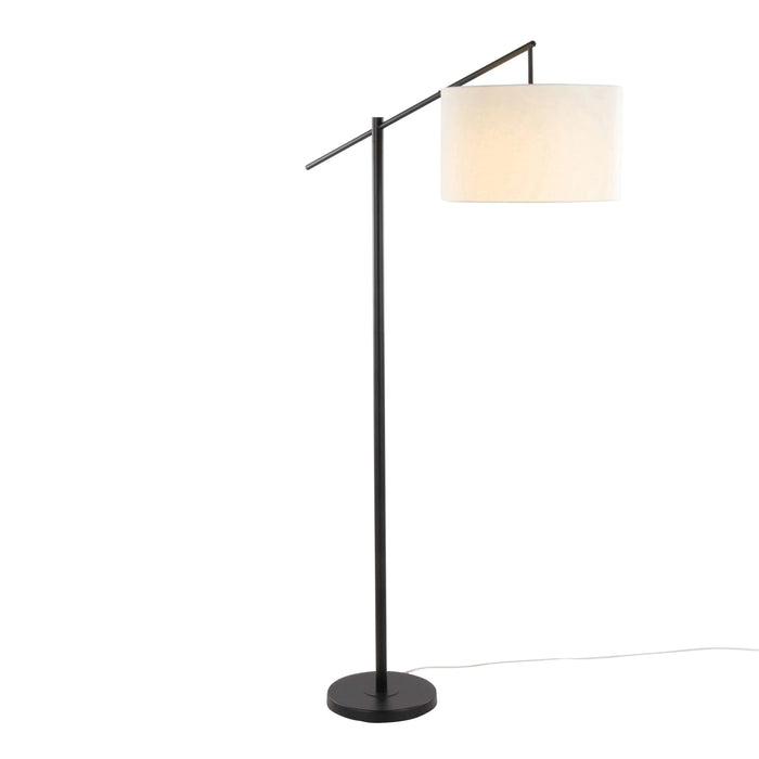 Casper 69' Contemporary Metal Floor Lamp in Matte Black Metal with Natural Linen Shade from Grandview Gallery by LumiSource Default -DTYStore