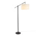 Casper 69' Contemporary Metal Floor Lamp in Matte Black Metal with Natural Linen Shade from Grandview Gallery by LumiSource Default -DTYStore