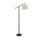 Casper 69' Contemporary Metal Floor Lamp in Matte Black Metal with Natural Linen Shade from Grandview Gallery by LumiSource Default -DTYStore