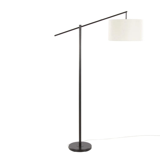 Casper 69' Contemporary Metal Floor Lamp in Oil Bronze Metal with Natural Linen Shade from Grandview Gallery by LumiSource Default -DTYStore