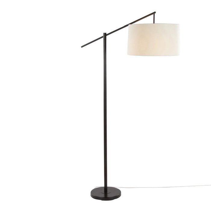 Casper 69' Contemporary Metal Floor Lamp in Oil Bronze Metal with Natural Linen Shade from Grandview Gallery by LumiSource Default -DTYStore
