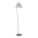 Cassis 65' Glam/Art Deco Floor Lamp in Gold Metal and White Pleated Shade by LumiSource Default -DTYStore