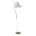 Cassis 65' Glam/Art Deco Floor Lamp in Gold Metal and White Pleated Shade by LumiSource Default -DTYStore