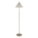 Cassis 65' Glam/Art Deco Floor Lamp in Gold Metal and White Pleated Shade by LumiSource Default -DTYStore