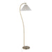 Cassis 65' Glam/Art Deco Floor Lamp in Gold Metal and White Pleated Shade by LumiSource Default -DTYStore