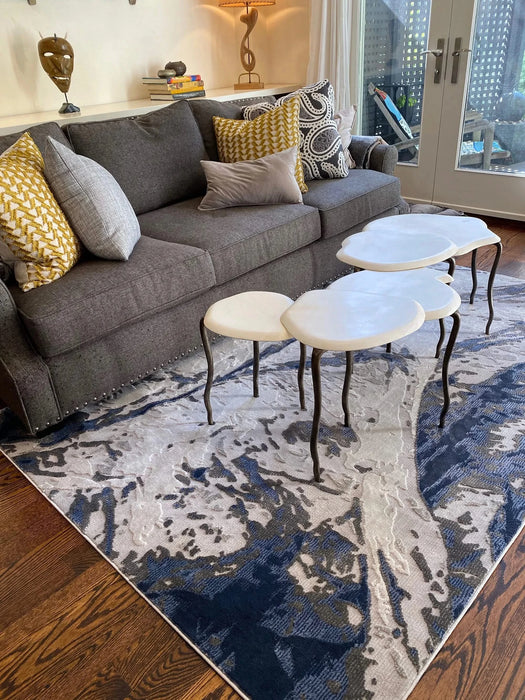 Casual, Contemporary, Modern, Abstract, Textured, High-Low Cut Pile 9'3' x 12' Rectangle Area Rug Default -DTYStore