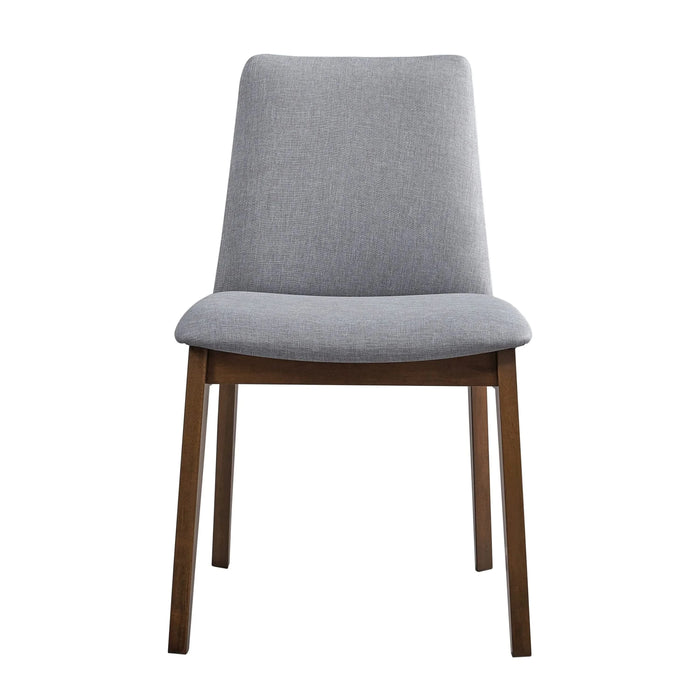 Casual Dining Furniture Set 7pc Walnut Finish Dining Table and Upholstered Chairs Wooden Kitchen Set Default -DTYStore