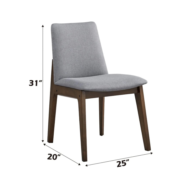 Casual Dining Furniture Set 7pc Walnut Finish Dining Table and Upholstered Chairs Wooden Kitchen Set Default -DTYStore