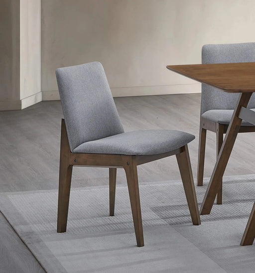 Casual Dining Furniture Set 7pc Walnut Finish Dining Table and Upholstered Chairs Wooden Kitchen Set Default -DTYStore